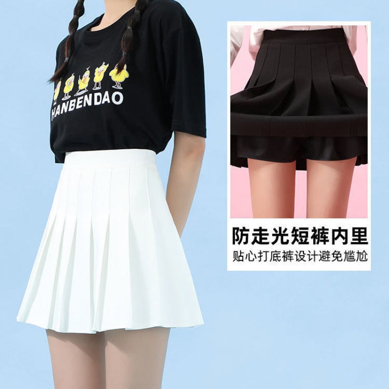 Khaki Pleated Skirt Women'S Skirt Short Skirt Slim High Waist Small A-Line Skirt Jk Skirt - Image 5